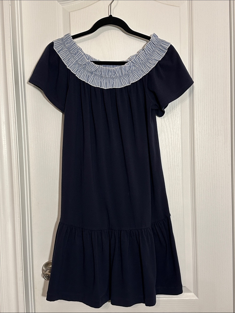 kate spade Navy Dress with Light Blue Ruffled Collar